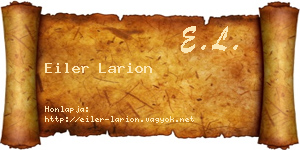 Eiler Larion névjegykártya
